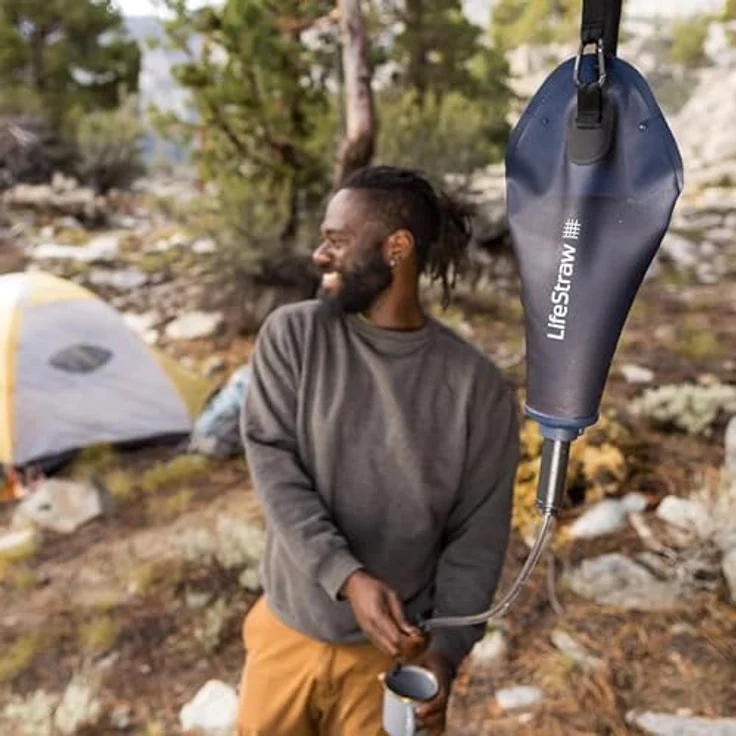 LifeStraw Peak Series Kompakter Schwerkraft-Wasserbeutel mit Wasserfilter, 3 L, grau, BPA-frei, 2000 L Filterlebensdauer – Bild 6