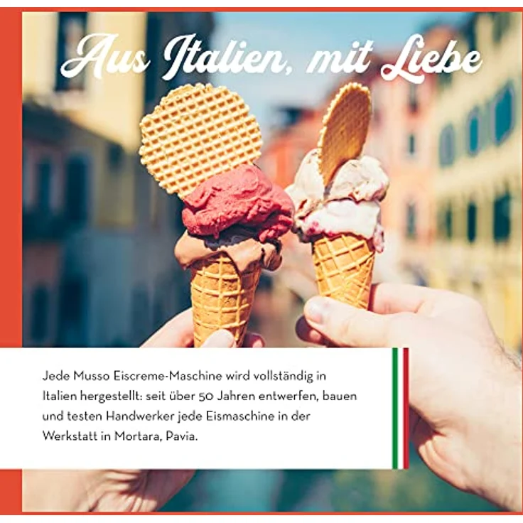 Musso Mini Lussino 4080 Eiscreme-Maschine | 0,75l Eiscreme in 30min | Italienische Eiscreme-Maschine für Zuhause | Vegane oder zuckerfreie Eiscreme, Gelato, Sorbet, Slush-Eis | Einfach zu benutzen – Bild 4