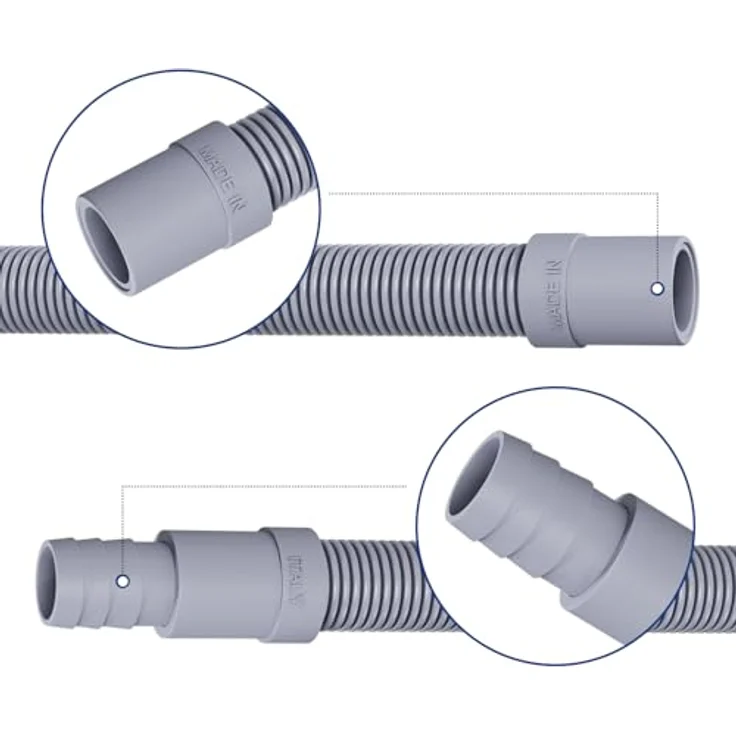 VIOKS Flexibler Abwasserschlauch Verlängerung 1,5m Ø19mm-22mm, Universal Ablaufschlauch passend für Waschmaschine und Geschirrspüler, temperaturbeständig von -20° bis +90° C – Bild 5