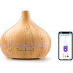 Meross Aroma Diffuser Funktioniert mit Apple HomeKit, Alexa und Google Home, 400ML Ätherische Öle Smart Ultraschall Luftbefeuchter, App Steuerbar WLAN Duftöl Diffuser Duftlampe mit RGB-LED-Licht