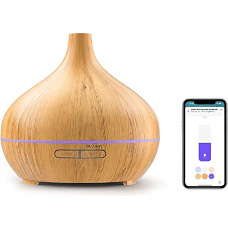 Meross Aroma Diffuser Funktioniert mit Apple HomeKit, Alexa und Google Home, 400ML Ätherische Öle Smart Ultraschall Luftbefeuchter, App Steuerbar WLAN Duftöl Diffuser Duftlampe mit RGB-LED-Licht