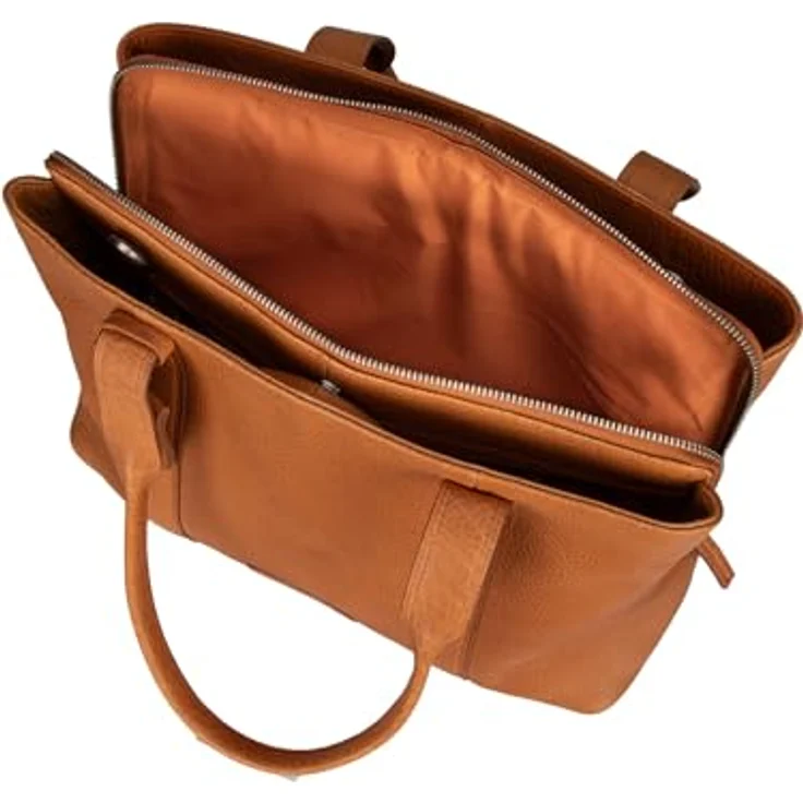 Burkely Shopper Soft Skylar, Einkaufstasche aus robustem Rindleder mit integriertem Laptopfach, schwarz – Bild 5