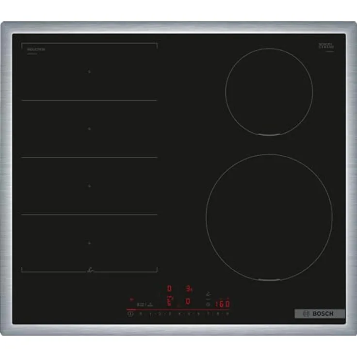 Bosch PIX645HC1E Serie 6 Smartes Induktionskochfeld (autark), 60 cm breit, Flex Induction, Umlaufender Rahmen, Kochfeldbasierte Haubensteuerung, schnelleres Kochen - Preisvergleich