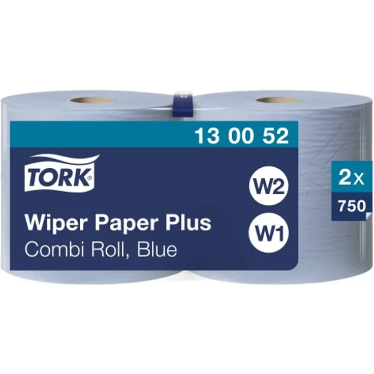 Tork 130052 Starke Mehrzweck Papiertücher für W1/W2 Systeme / 2-lagiges saugfähiges Papier in Blau / 2 x 255m – Bild 1