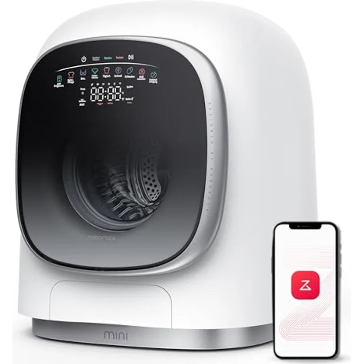Roborock Zeo Mini Waschtrockner, 1 kg Waschen & 0,5 kg Trocknen, Niedertemperatur-Trocknung, LintClear Selbstreinigungssystem, 20+ Programme