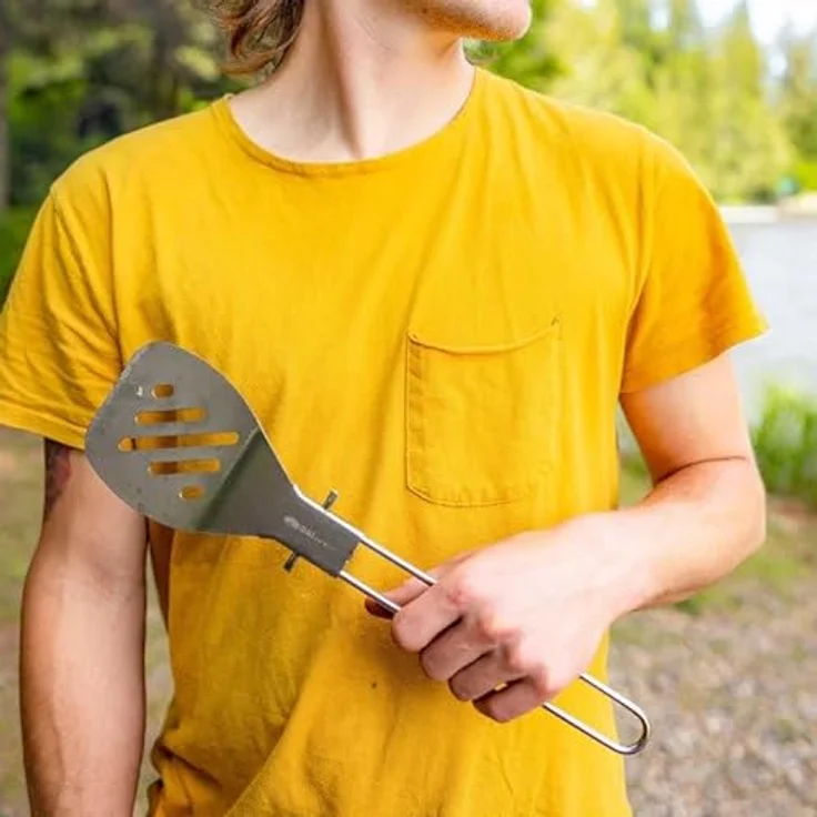 GSI Glacier Stainless Folding Chef Spatula, klappbarer Edelstahl-Küchenhelfer mit zweistufigem Griff, mehrfarbig, Einheitsgröße – Bild 5