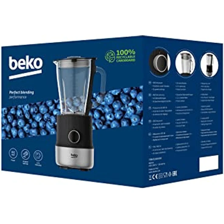 Beko TBN 81808 BX Standmixer, 800 Watt, 1,75 Liter, Ice Crusher, Turbotaste, 6 Geschwindigkeitsstufen, schwarz – Bild 10