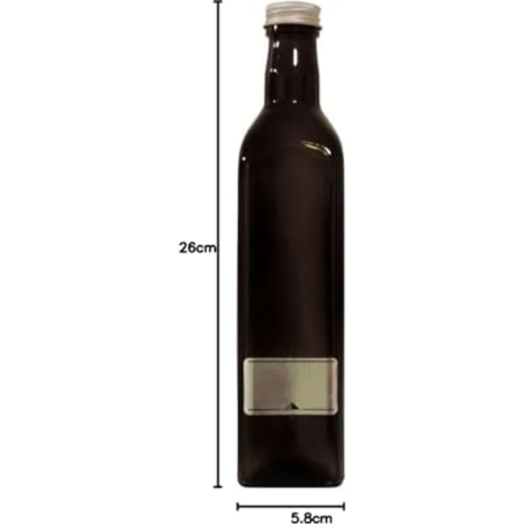 Viva Haushaltswaren 2 x Ölflasche 500ml - braune Schraubverschluss zum selbst abfüllen, inkl. Etiketten zum Beschriften Glasflasche, Glas, 5.8 x 5.8 x 26 cm, 2-Einheiten – Bild 8