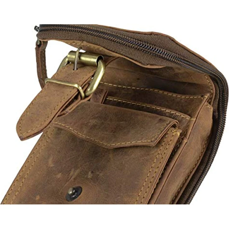 Greenburry Vintage Gürteltasche aus Leder, 10 cm x 4 cm x 18 cm, braun – Bild 5