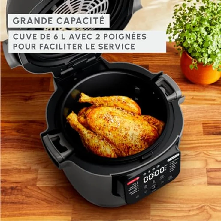 Moulinex Multicook & Fry MZ730BF0, Multikocher & integrierter Airfryer mit 12 Programmen, 6L Kapazität, zweistufigem Kochen, verzögertem Start, Hippo-Grau – Bild 5