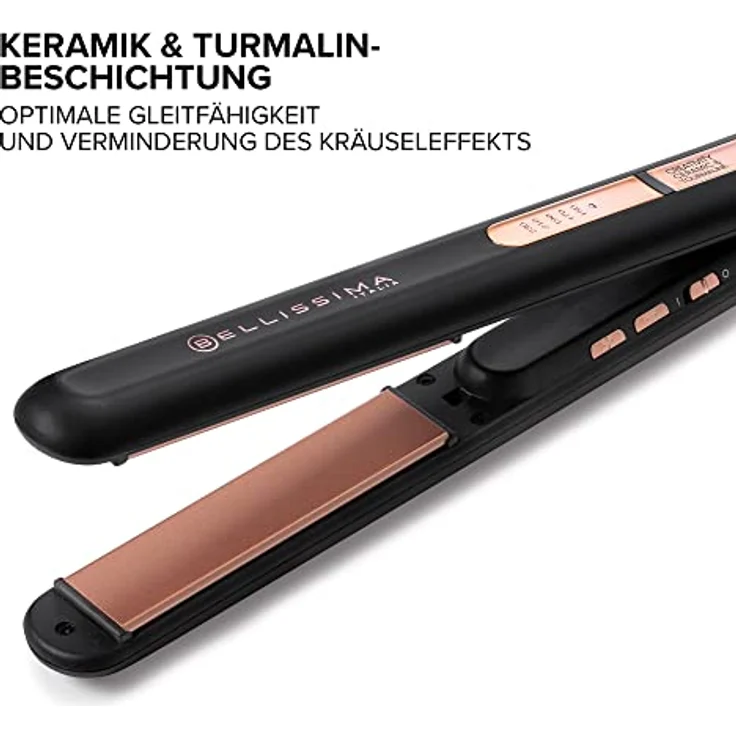 Bellissima Creativity Ceramic & Turmaline, Haarglätter, glattes oder gewelltes Styling, Keramik- und Turmalinbeschichtung, Temperatureinstellung von 150 °C bis 230 °C, schnelles Aufheizen – Bild 3