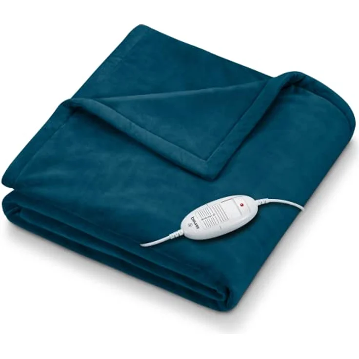 Beurer HD 75 Ocean Heizdecke, kuschelig weiche Wärmezudecke, 6 Temperaturstufen, maschinenwaschbar, mit Abschaltautomatik und besonders sicher, petrol, 180 x 130 cm – Bild 1