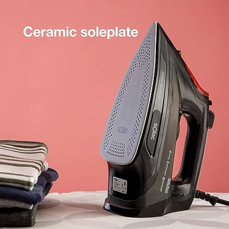 Solac Solution PV2490 - Dampfbügeleisen mit 3000W, Dampfstoß 200g/min, Dampf- und Temperaturregler, Keramiksohle, Sprühfunktion, doppeltes Anti-Kalk-System, Selbstreinigungssystem, Tank 290ml – Bild 3
