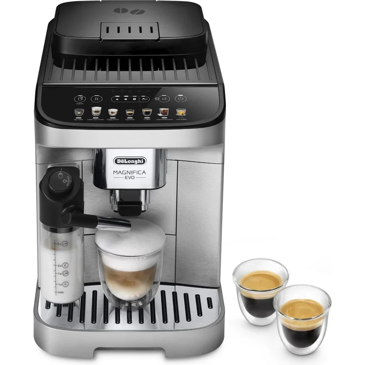 DeLonghi ECAM290.85.SBX Magnifica Evo, Kaffeevollautomat mit integriertem Milchsystem, 1,8 Liter Wassertank und 15 Bar Pumpendruck, Edelstahl-Look