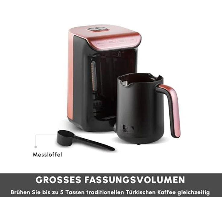 Karaca Hatir Köz Milky, Türkische Kaffeemaschine mit 5 Tassen Kapazität, 535 W, automatische Abschaltung, Überlaufschutz und Schaum-Messlöffel – Bild 4