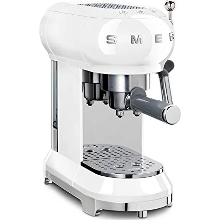 Smeg ECF01 WHEU Siebträgermaschine, 1l Wassertank, Dampfdüse, 1350 Watt – Bild 2