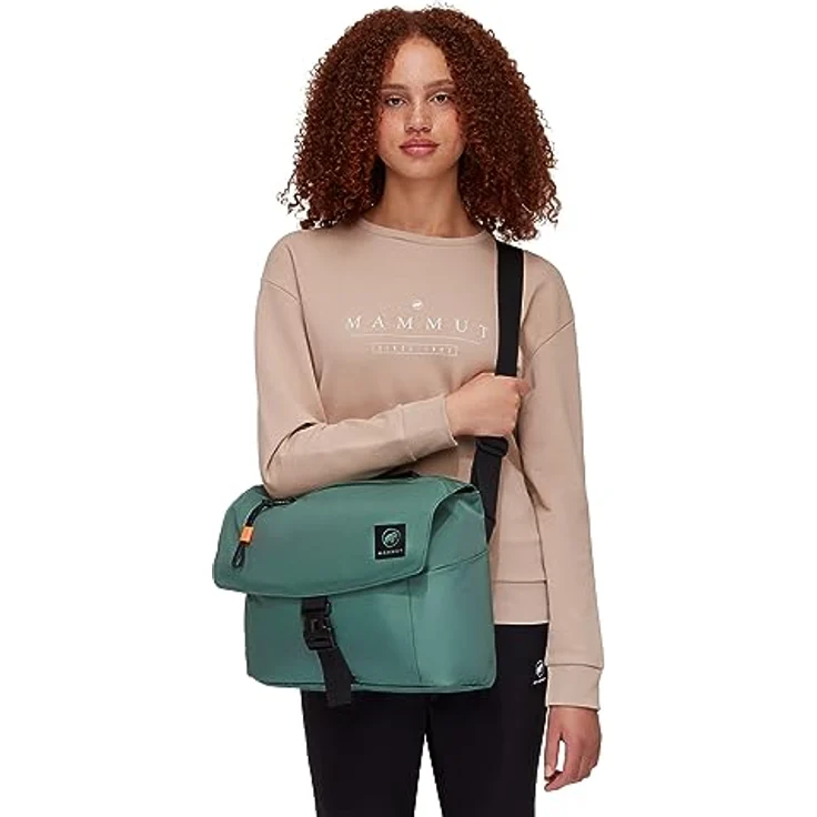 Mammut Xeron Messenger, Handtasche mit geräumigem Hauptfach, separater Reißverschlusstasche und Trinkflaschenhalterung, Grün – Bild 4