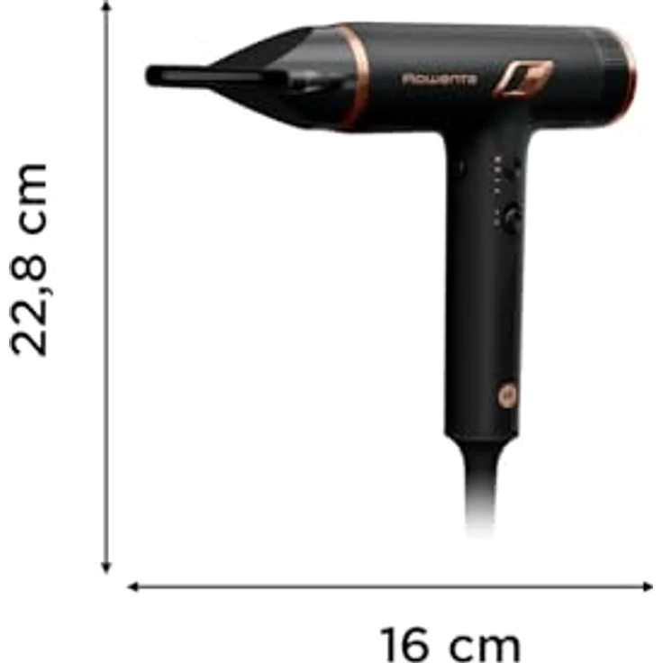 Rowenta Nano-Haartrockner, kompakt, bürstenlos, hohe Geschwindigkeit, Boost mit antistatischen Ionen, 3 Geschwindigkeits-/Temperatureinstellungen, 3 Farboptionen – Bild 5