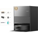 Dreame Aqua10 Ultra Roller Complete Black, Nass-Trocken-Saugroboter mit 600 W, Warmwasser-Wischsystem, 30.000 Pa Saugleistung, für Tierhaare, Hindernisüberwindung bis 8 cm