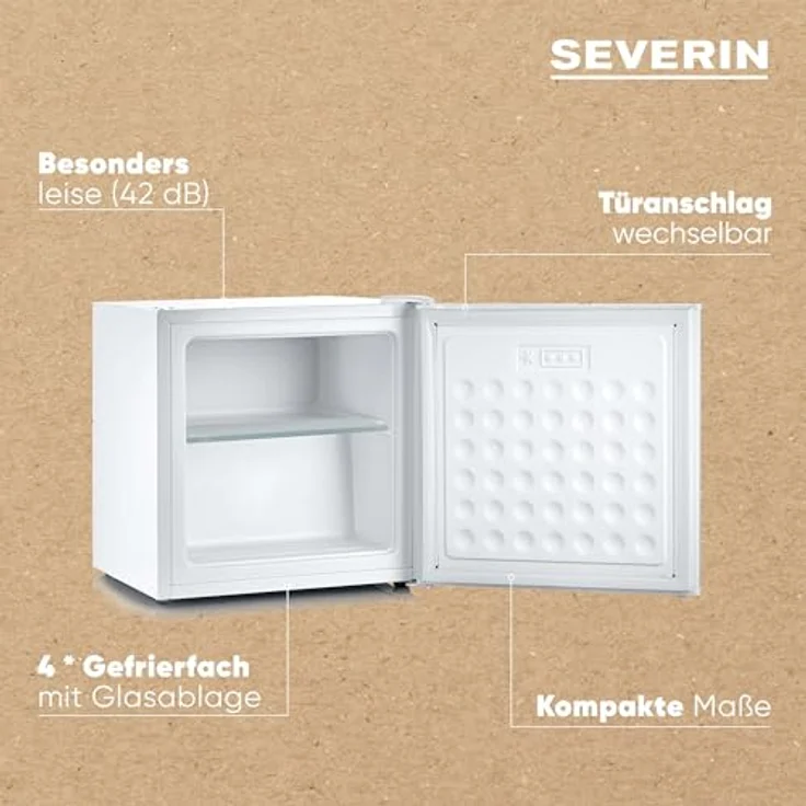 SEVERIN Mini Gefrierschrank GB 8886, 32 L Nutzinhalt, weiß, mit Glasablage, leiser Betrieb – Bild 4