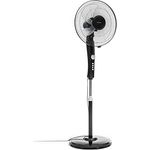 InnovaGoods® Tragbarer Ventilator, 45 W, Leistung, Standventilator, oszillierender Ventilator mit 5 Flügeln, 3 Geschwindigkeitsstufen mit Timer, Schwarz