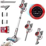 Duronic VC28 Staubsauger | Kabelloser Bürstenstaubsauger | Akku Handstaubsauger beutellos mit HEPA-Filter | 220 W | 0,8 L Volumen | 3 Stufen | Inkl. 2 Akkus und 2 Filter | Für Teppich und Hartböden