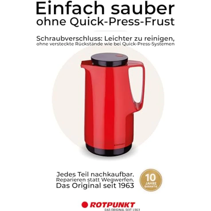 Rotpunkt Maxima 760, crazy red Thermokanne Rot 1000ml 760-11-00-0 – Bild 7