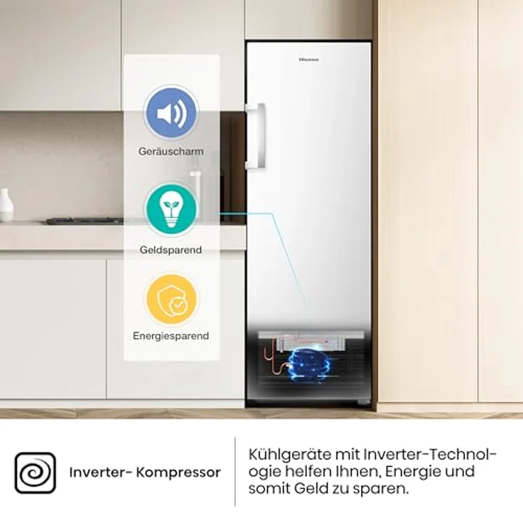 Hisense RL415N4AWC Kühlschrank ohne Gefrierfach, 292 l Kühlvolumen, CrispZone-Schublade, LED-Innenbeleuchtung – Bild 11