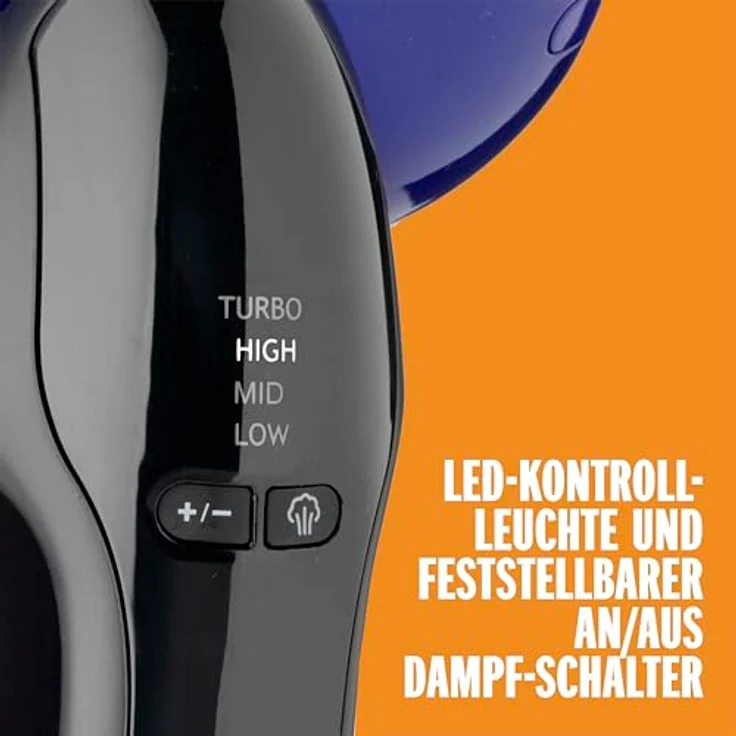 BaByliss Conair GS108E Steam & Iron Turbo, tragbarer Dampfglätter mit 1875 Watt Leistung, 40 % mehr Dampf, Blau/Schwarz – Bild 9