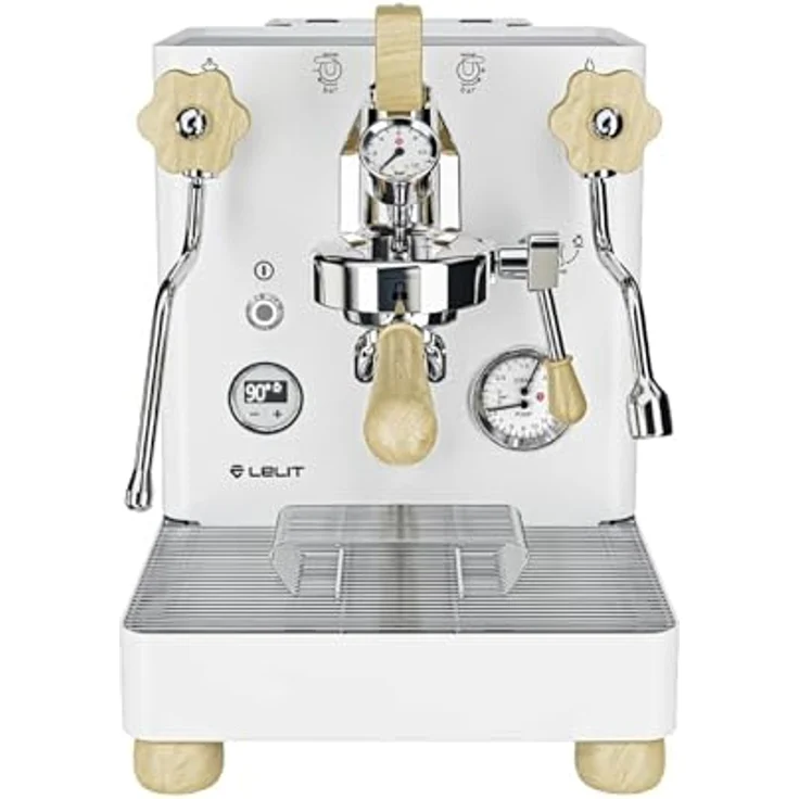 Lelit Bianca PL162T, Espressomaschine mit doppelt Boiler, Paddle-System, L58E-Gruppe und edlem Nussbaumholzgriff, Edelstahl – Bild 1
