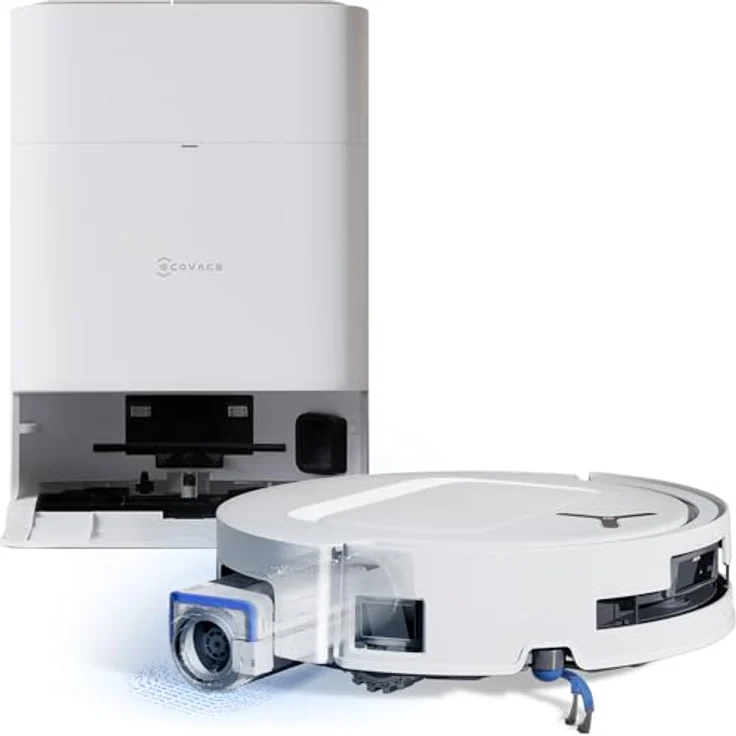 ECOVACS DEEBOT T80 OMNI Saugroboter mit Wischfunktion, 18.000 Pa Saugkraft, OZMO ROLLER mit Selbstreinigung, ZeroTangle 3.0, Weiß – Bild 1