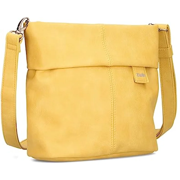 Zwei Mademoiselle.M Schultertasche 25 cm, gelb, 100% Polyurethan, 25 x 10 x 23 cm – Bild 1