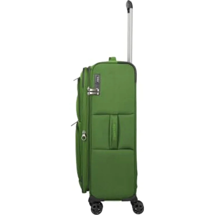 Travelite Cubis Trolley M 72 cm, 4 Rollen, grün, 100% Polyester – Bild 3
