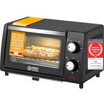 TZS First Austria 10 Liter Minibackofen, 800 Watt, bis 230 Grad, stufenlose Temperaturregelung, 60 Minuten Timer, 2 Einschubhöhen, Doppelglastür, Mini Ofen