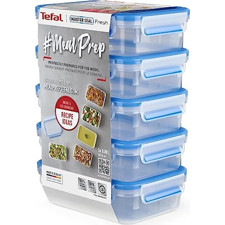 Tefal Master Seal Frischhaltedose, rechteckig, Kunststoff, farblos, 5-Piece Set - Lebensmittelaufbewahrung, auslaufsicher, geruchsbarriere, BPA-frei - Preisvergleich – Bild 3