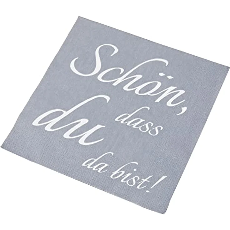 HEKU 100 Servietten, 3-lagig, 33x33cm, Design "Schön dass du da bist", saugstark, ideal für besondere Anlässe – Bild 4