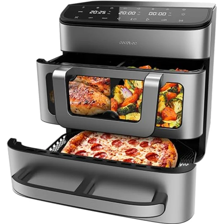 Cecotec Cecofry FoodCourt 18000 4Pizza, Heißluftfritteuse mit 2700 W, 18L Kapazität und 12-Zoll Pizzastein – Bild 3