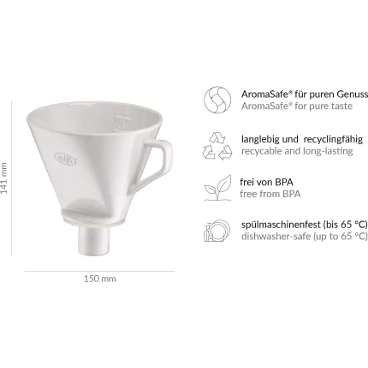 alfi 0096.010.000 Kaffeefilter Aroma Plus Porzellan, weiss, Größe 4, Kannenfilter zum direkten Brühen in 1 oder 2 Tassen bzw. Kannen mit größerem Ausgießer – Bild 7