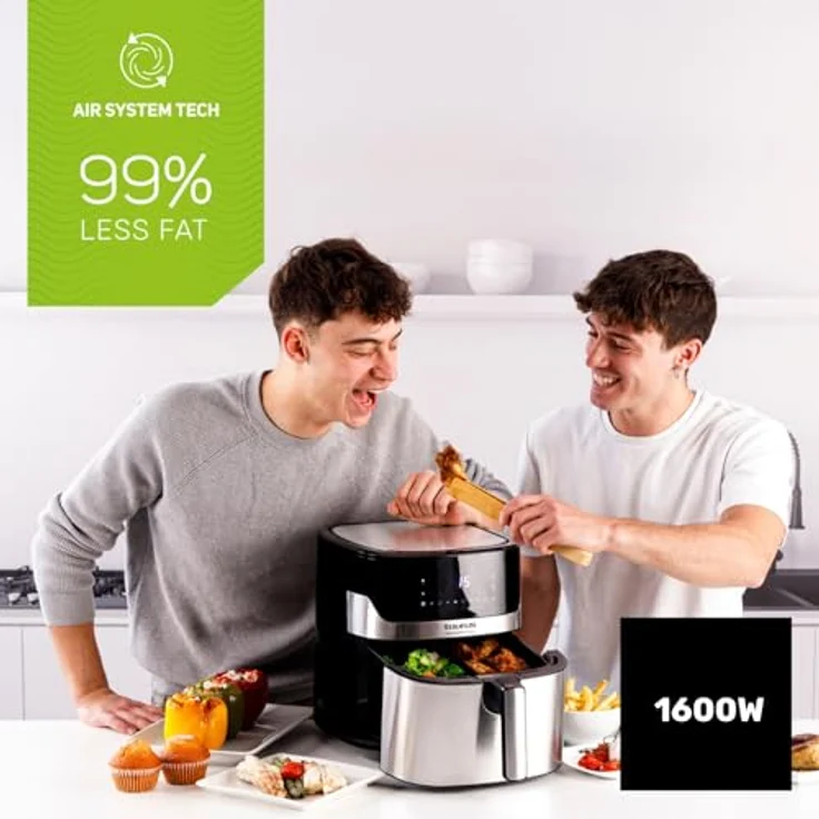 "Taurus Fritteuse Airfryer Heißluftfritteuse Taurus AIR FRY DIG 7SW, digitales Display, schwarz" – Bild 3