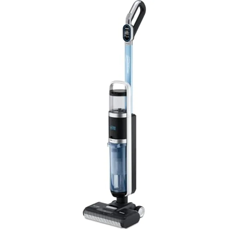 Trisa Saugwischer Kabellos 3-in-1, Hartbodenreiniger & Nass Trockensauger, 32V Akku, 35 Min Laufzeit für 120m², HEPA, Selbstreinigung, Sprachassistent, Power Spray