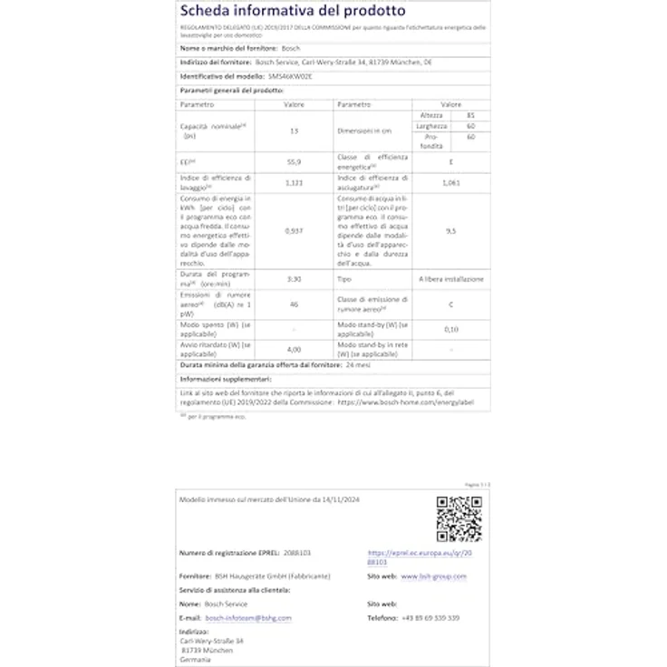 Bosch SMS46KW02E, freistehender Geschirrspüler, 13 Maßgedecke, 46 dB, Rackmatic, Hygiene+ Funktion, weiß, 9,5 l Wasserverbrauch – Bild 12