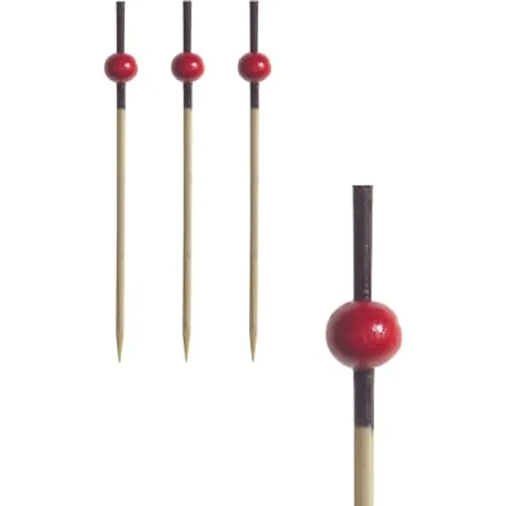 PAPSTAR Fingerfood-Spieße, 7 cm Red Pearl, 1500 Stück aus Holz und PS geschäumt