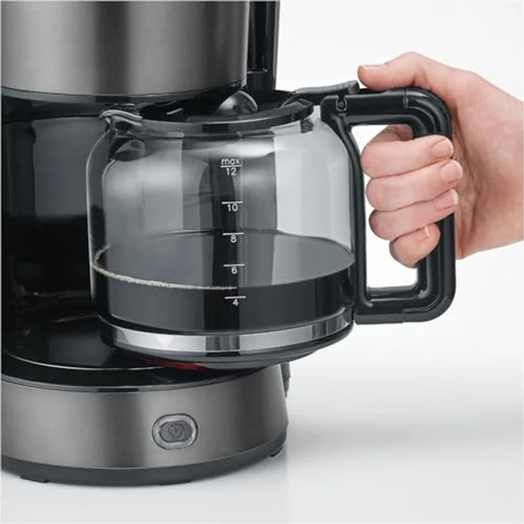 Severin KA 9340, Filterkaffeemaschine mit 1,25 Liter Kapazität, Schwarz, semi-automatische Funktion und Tropf-Stopp-System – Bild 3
