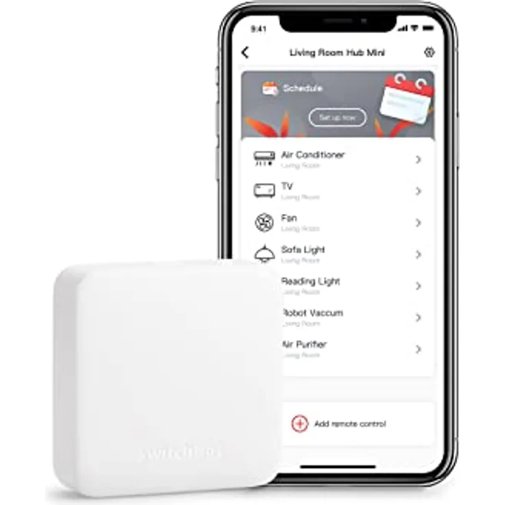 SwitchBot Hub Mini, Smart Fernbedienung mit IR-Sendersystem, WLAN-Klimaanlagensteuerung, kompatibel mit Alexa, Google Home, Siri, IFTTT, weiß