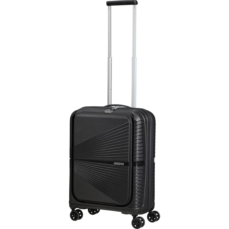American Tourister® Hartschalen-Trolley AIRCONIC 55, 4 Rollen, mit 15,6-Zoll Laptopfach, Tabletfach und USB-Schleuse, in trendigem 360°-Liniendesign, schwarz – Bild 1