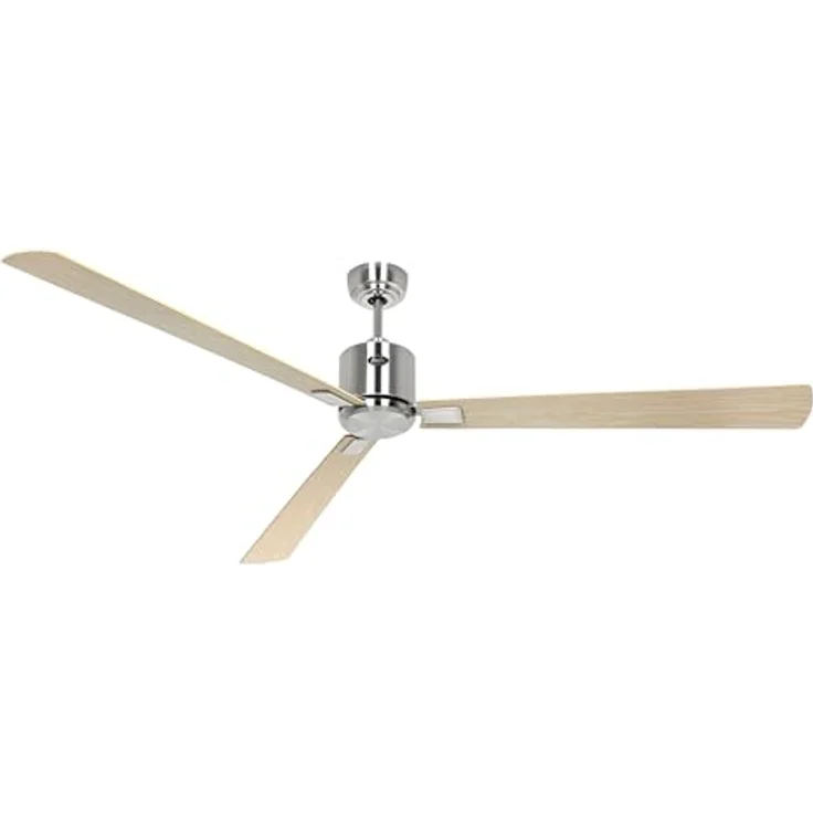 CASAFAN Eco Neo III, Energiespar Deckenventilator 180 cm, Chrom Gebürstet, Wendeflügel Ahorn/Buche, Bluetooth und Smart Home Fernbedienung – Bild 3