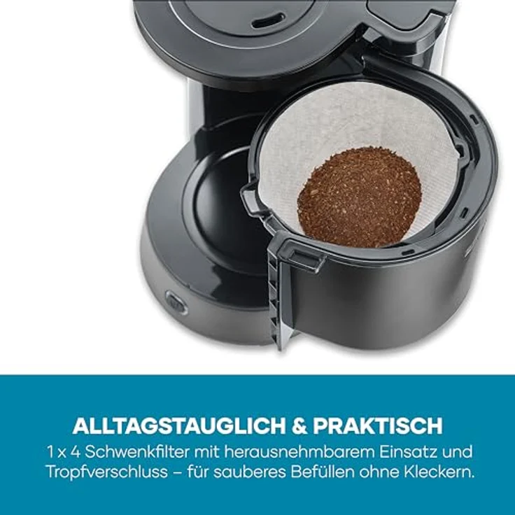 Severin KA 9343 Filterkaffeemaschine, 8 Tassen, Schwarz, mit Thermosbehälter und Tropf-Stopp-Funktion – Bild 7