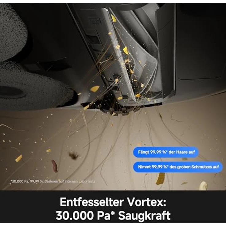 MOVA P70 Pro Ultra, Roboterstaubsauger & Wischmopp, 30000Pa, LDS Navigation, RGB AI Hindernisvermeidung, Selbstreinigende Basis, Schwarz – Bild 3