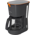 GRUNDIG KM 5320 Filterkaffeemaschine, 900 W Leistung, Tropfstoppfunktion, Warmhaltefunktion, automatische Abschaltung, Permanentfilter, 1,25 Liter Glaskanne mit 10 Tassen, Grau/Terracotta