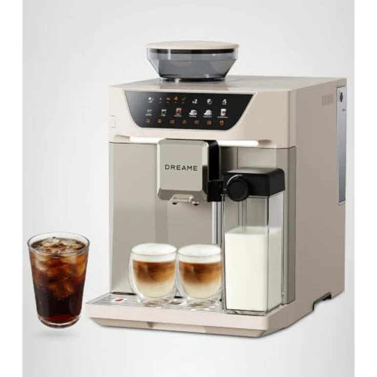 Dreame Ecceluxe™ Master FCM60, Espressomaschine mit intelligenter Mahlwerk, 19 Bar Druck, 6 Getränkeoptionen, abnehmbare Brüheinheit, selbstreinigend, Cremefarbe – Bild 14
